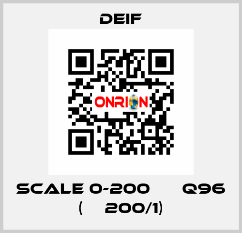 scale 0-200 А ЕQ96 (ТТ200/1) Deif