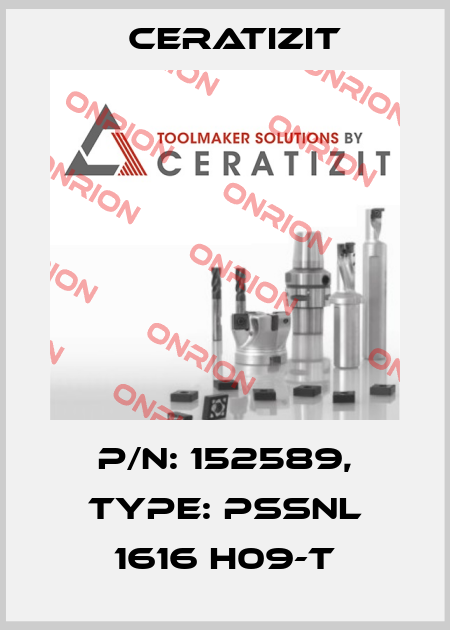 P/N: 152589, Type: PSSNL 1616 H09-T Ceratizit