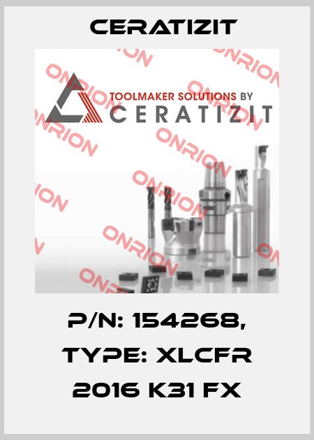 P/N: 154268, Type: XLCFR 2016 K31 FX Ceratizit
