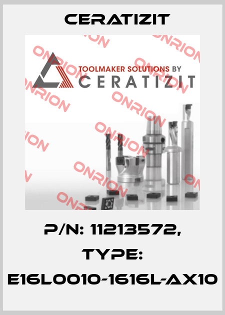 P/N: 11213572, Type: E16L0010-1616L-AX10 Ceratizit
