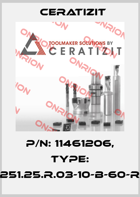 P/N: 11461206, Type: C251.25.R.03-10-B-60-RS Ceratizit