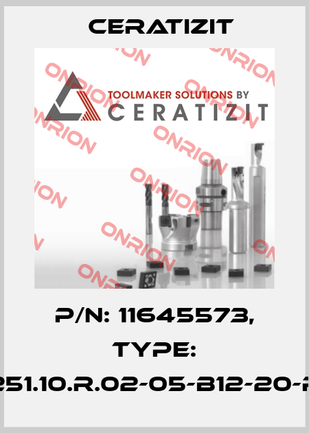 P/N: 11645573, Type: C251.10.R.02-05-B12-20-RS Ceratizit