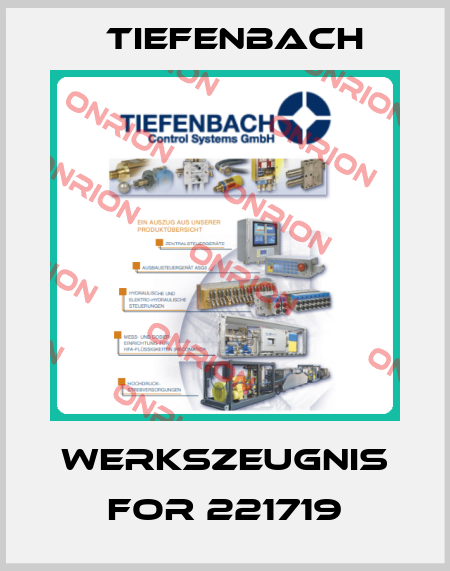 Werkszeugnis for 221719 Tiefenbach