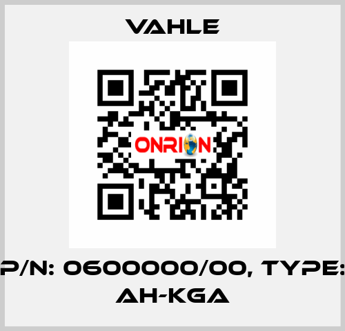 P/n: 0600000/00, Type: AH-KGA Vahle