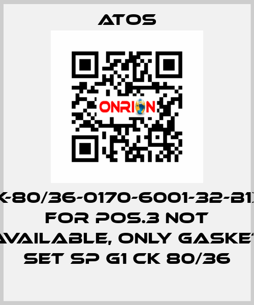 CK-80/36-0170-6001-32-B1X1 for Pos.3 not available, only gasket set SP G1 CK 80/36 Atos