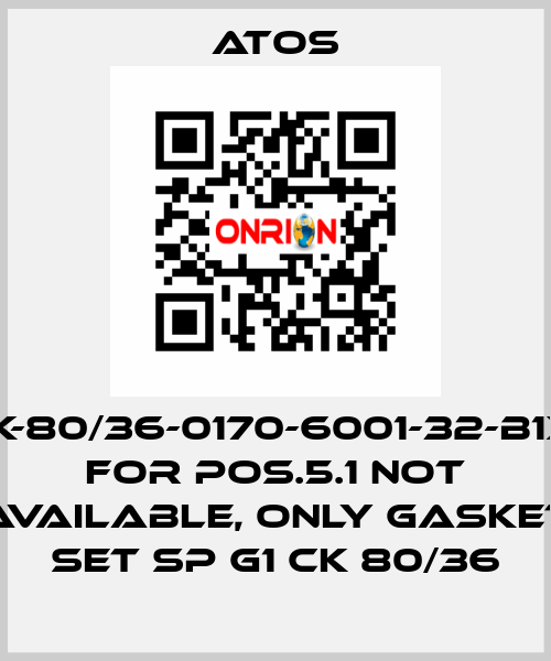 CK-80/36-0170-6001-32-B1X1 for Pos.5.1 not available, only gasket set SP G1 CK 80/36 Atos