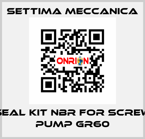 SEAL KIT NBR FOR SCREW PUMP GR60 Settima Meccanica