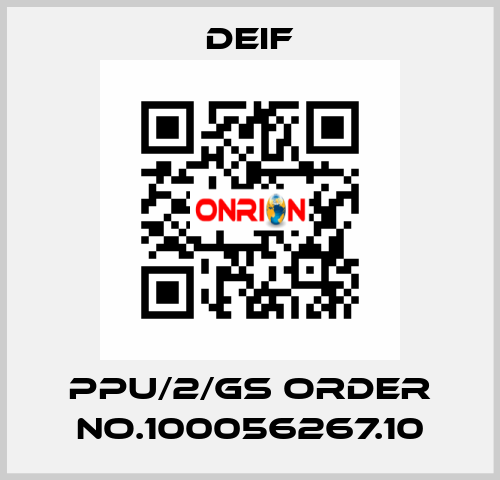 PPU/2/Gs ORDER No.100056267.10 Deif