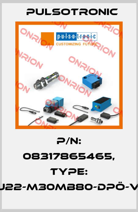 p/n: 08317865465, Type: SJ22-M30MB80-DPÖ-V2 Pulsotronic