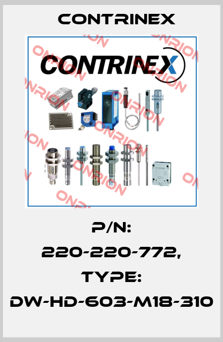 p/n: 220-220-772, Type: DW-HD-603-M18-310 Contrinex