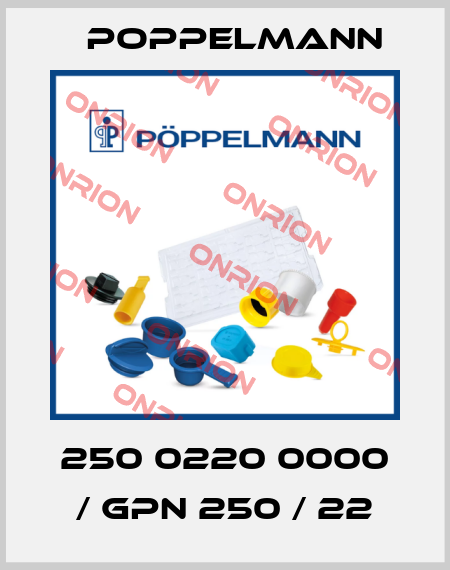 250 0220 0000 / GPN 250 / 22 Poppelmann