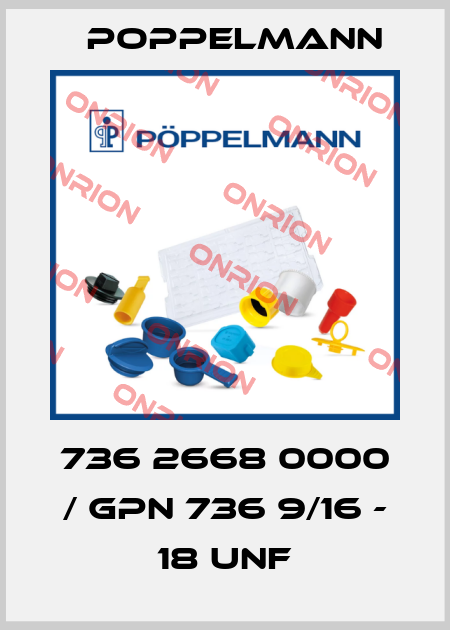 736 2668 0000 / GPN 736 9/16 - 18 UNF Poppelmann
