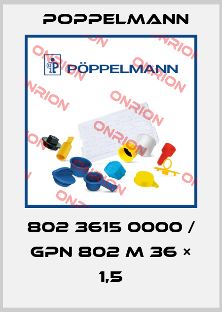 802 3615 0000 / GPN 802 M 36 × 1,5 Poppelmann