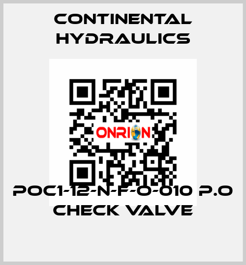 POC1-12-N-F-O-010 P.O CHECK VALVE Continental Hydraulics