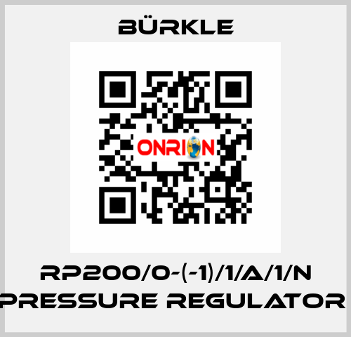 RP200/0-(-1)/1/A/1/N PRESSURE REGULATOR  Bürkle