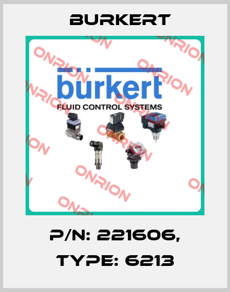 P/N: 221606, Type: 6213 Burkert