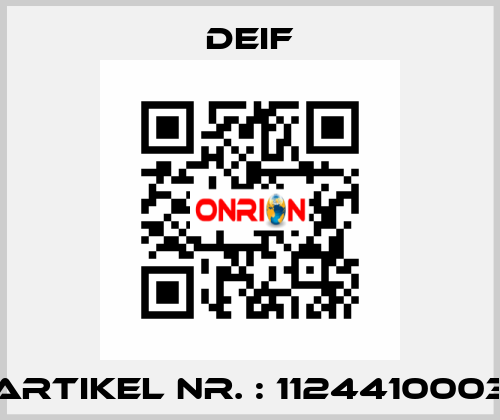 Artikel Nr. : 1124410003 Deif