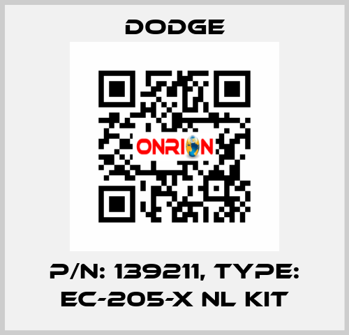 p/n: 139211, Type: EC-205-X NL KIT Dodge