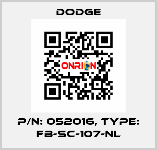 p/n: 052016, Type: FB-SC-107-NL Dodge