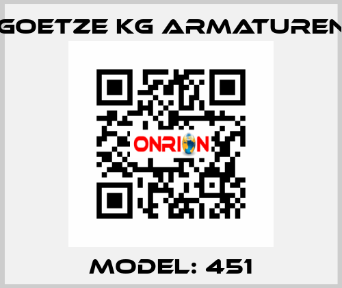 Model: 451 Goetze KG Armaturen