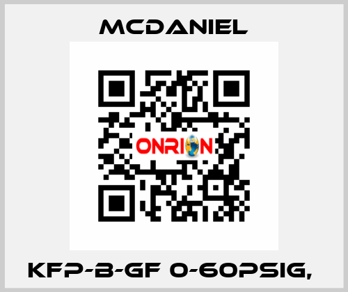 KFP-B-GF 0-60PSIg,  McDANIEL