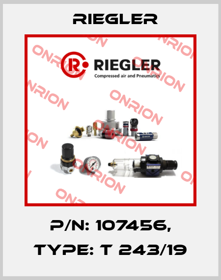 P/N: 107456, Type: T 243/19 Riegler
