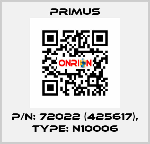 p/n: 72022 (425617), type: N10006 Primus