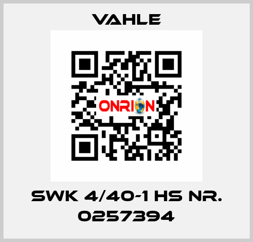 SWK 4/40-1 HS Nr. 0257394 Vahle