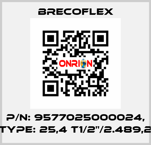 P/N: 9577025000024, Type: 25,4 T1/2"/2.489,2 Brecoflex