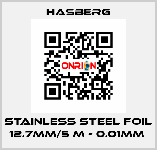 stainless steel foil 12.7mm/5 m - 0.01mm  Hasberg