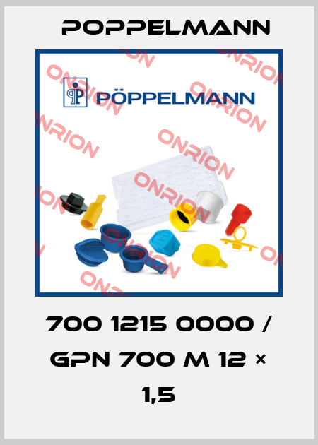 700 1215 0000 / GPN 700 M 12 × 1,5 Poppelmann