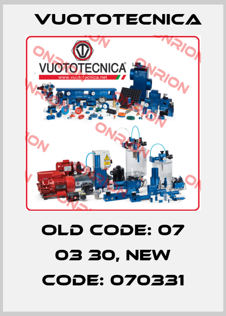 old code: 07 03 30, new code: 070331 Vuototecnica