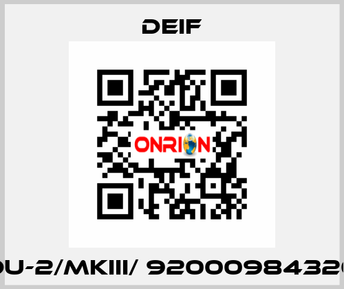 DU-2/MKIII/ 92000984320 Deif