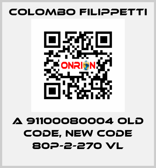 A 91100080004 old code, new code 80P-2-270 VL Colombo Filippetti