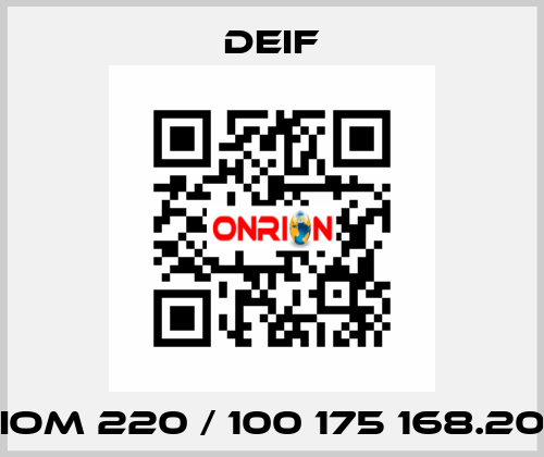 IOM 220 / 100 175 168.20 Deif