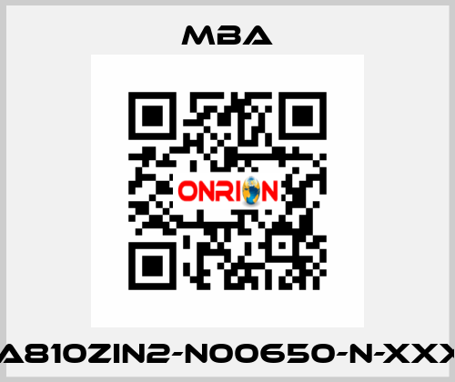 MBA810ZIN2-N00650-N-XXXXX MBA