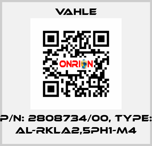 P/n: 2808734/00, Type: AL-RKLA2,5PH1-M4 Vahle