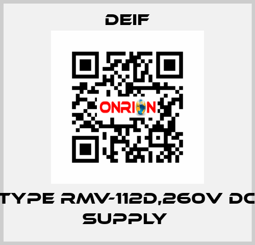 TYPE RMV-112D,260V DC SUPPLY  Deif