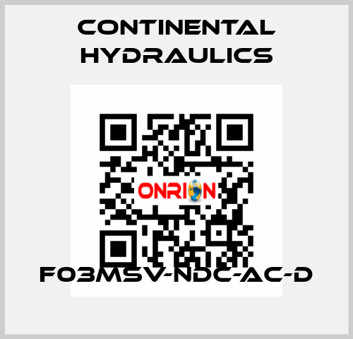 F03MSV-NDC-AC-D Continental Hydraulics