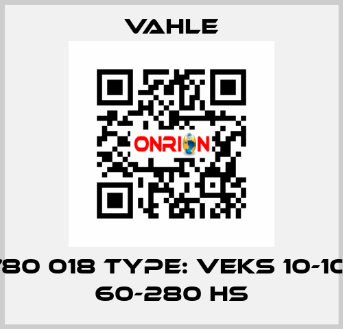 780 018 Type: VEKS 10-10/ 60-280 HS Vahle