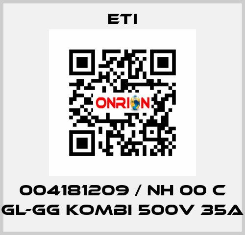 004181209 / NH 00 C gL-gG KOMBI 500V 35A Eti