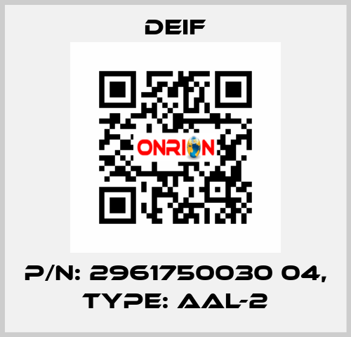 p/n: 2961750030 04, Type: AAL-2 Deif