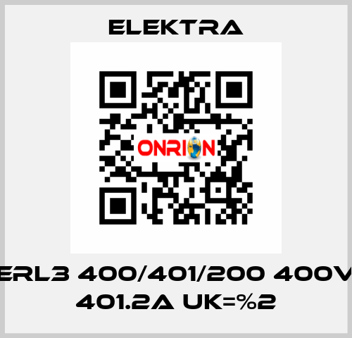 ERL3 400/401/200 400V 401.2A Uk=%2 ELEKTRA