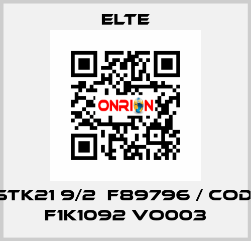 STK21 9/2  F89796 / cod: F1K1092 VO003 Elte