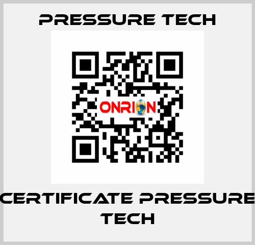 Certificate Pressure Tech Pressure Tech