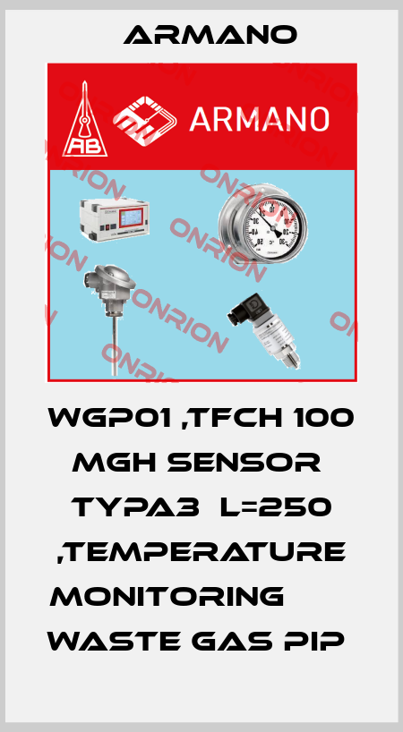WGP01 ,TFCH 100     MGH SENSOR  TYPA3  L=250 ,TEMPERATURE MONITORING                   WASTE GAS PIP  ARMANO