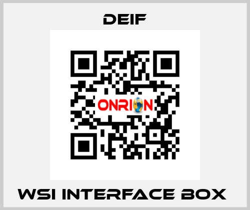 WSI INTERFACE BOX  Deif