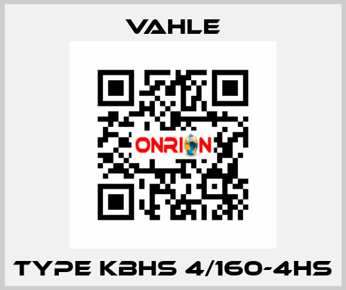 TYPE KBHS 4/160-4HS Vahle