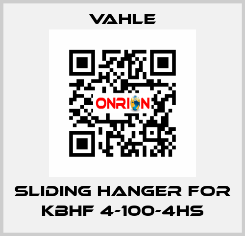 Sliding hanger for KBHF 4-100-4HS Vahle