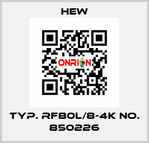 Typ. RF80L/8-4K No. 850226 HEW